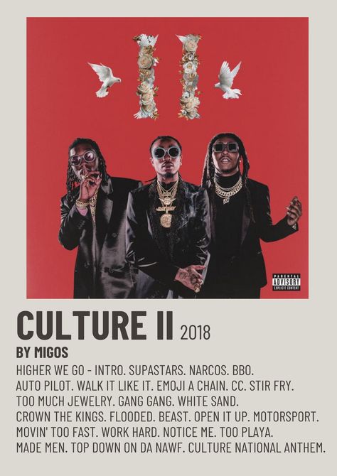 MIGOS CULTURE II 2018 Alternative Minimalist Polaroid Poster Music Artist Polaroid Posters, Album Cover Polaroid Posters, Album Posters Aesthetic, Minimalist Album Poster, Migos Poster, Music Polaroid Posters Tyler The Creator, Migos Album Cover, Album Cover Poster, Culture 2 Migos