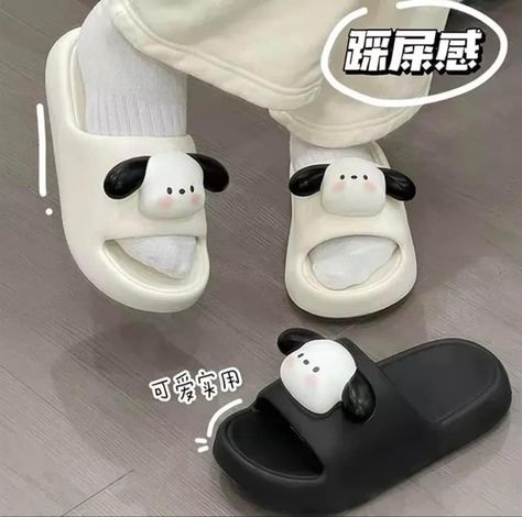 Cool Slippers, Crocs Fashion, Korean Accessories, Indoor Slippers, Cute Slippers, Women Slippers, Women Shoes Flats Sandals, Slippers Women, Baby Puppies