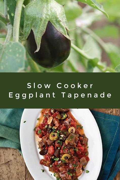 My slow cooker eggplant tapenade will prove that your crockpot is eggplant’s best friend. This warm slow cooker eggplant tapenade is perfect for summer dinner and it doesn’t heat up your kitchen. Eat it cold on crackers or in lettuce wraps. Eggplant Tapenade, Slow Cooker Eggplant, Tapenade Recipe, Eggplant Caponata, Vegan Crockpot, Grilling Gifts, Eggplant Recipes, Cooking For Two, Slow Cookers