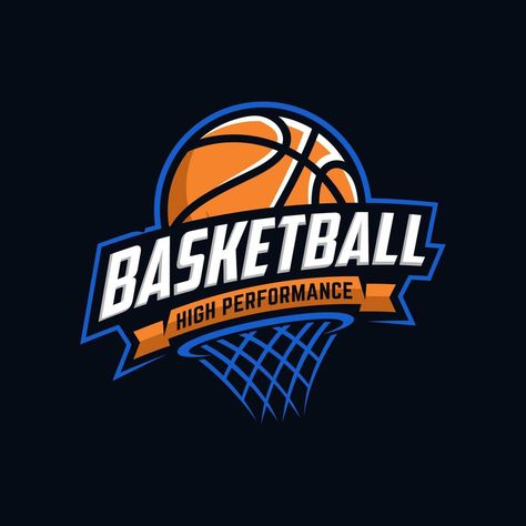 Basketball club logo, emblem, designs with ball. Sport badge vector illustration Basket Logo Design, Basketball Tournament Logo, Logo Basket, Basketball Inspiration, Disk Golf, Basketball Logo Design, Tournament Logo, Sports Illustration, Camp Logo