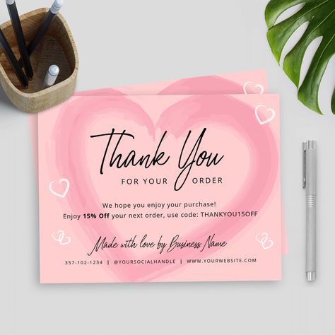 Thank You For Buying Cards, Pink Thank You Card, Thank You Order Cards, Thank U Card Design, Thank You For Purchasing Card, Card Thank You For Order, Thank You For Coming Card, Thank You For Shopping Card, Thank You Card For Business