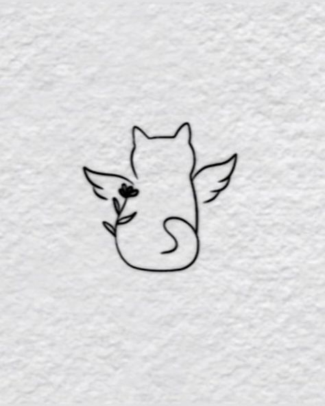 Remembering Cat Tattoo, Cat Loss Tatoos, Cat Heaven Tattoo, Cat Passing Tattoo, Simplistic Cat Tattoo, Cat Tattoo Designs Memorial, Cat Tattoos Memorial, Cat Paws Tattoo, Angel Cat Tattoo