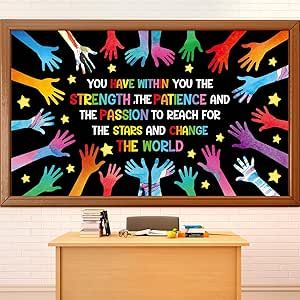 Change The World Bulletin Board, Diversity Bulletin Board, World Bulletin Board, Motivational Bulletin Boards, Classroom Motivation, Bullentin Boards, Teacher Bulletin Boards, Back To School Bulletin Boards, Bulletin Board Sets