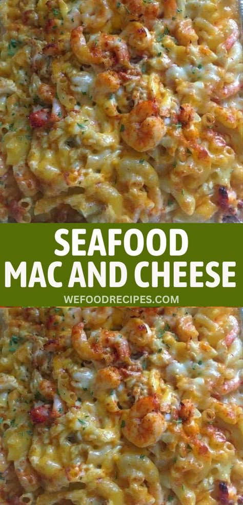 Delicious Seafood Mac and Cheese recipe - A luscious combination of shrimp, crabmeat, and cheesy pasta, a heavenly seafood delight.  #SeafoodMacAndCheese #Seafood Seafood Macaroni And Cheese, Seafood Macaroni, Creamy Cheesy Pasta, Seafood Mac And Cheese, Crab Mac And Cheese, Gourmet Pasta, Lobster Dishes, Seafood Pasta Recipes, Easy Seafood