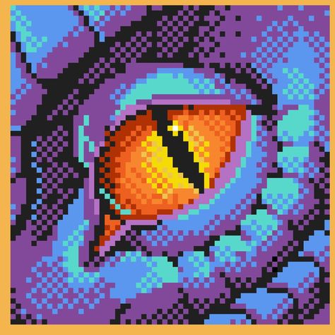 Pixel art Dragon Eye Pixel Art, Pixel Art Eyes, Pixel Art Difficile, Pixel Art Minecraft, Tiny Dragon, Study Art, Pixel Art Characters, Realistic Eye, Minecraft Pixel Art