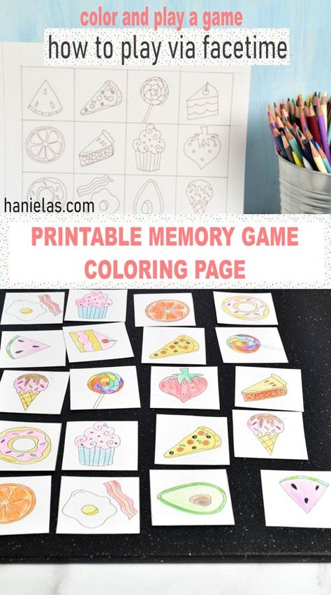 Print, Color, and play a fun memory match game. Diy Memory Game Free Printable, Memory Match Game, Memory Games For Kids, Match Game, Memory Game, Halloween Crafts For Kids, Matching Cards, Memory Games, Kid Crafts