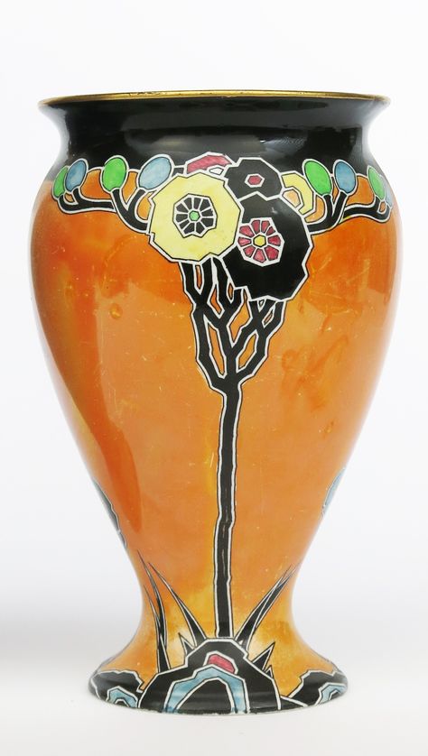 Vase Pattern, Pottery Lessons, Art Deco Vases, Clarice Cliff, Carlton Ware, Abstract Floral Paintings, Roseville Pottery, Female Art Painting, Art Deco Lighting