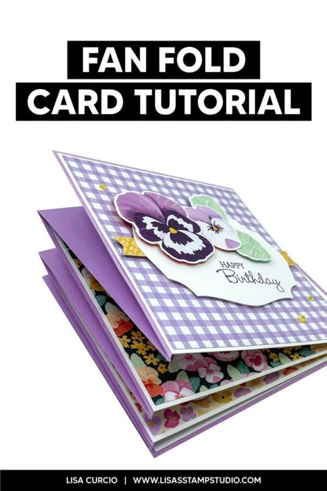 Fan Fold Cards, Card Sketches Templates Free Printable, Stampin Up Pop Up Cards Tutorials, Accordian Fold Card Ideas, Stampin Up Fun Fold Cards Ideas Birthday, Folded Cards Templates, Multi Fold Cards Ideas, Trifold Cards Tutorial, Fold Out Cards Diy