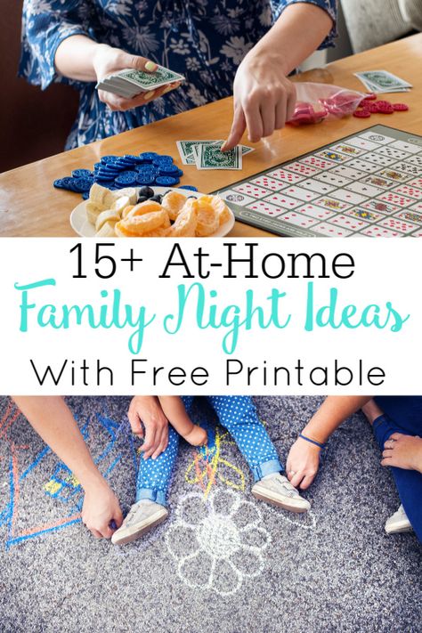 Looking for some fun activities for family nights at home? Check out this list with some really fun ideas to help beat the boredom and make memories. #FamilyFun #Activities #HomeActivities At Home Crafts For Kids, Family Fun Night, Retro Housewife, Dinner Themes, Fun Family Activities, Make Memories, Handmade Christmas Decorations, Family Night, Home Activities