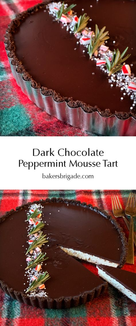 Peppermint French Silk Pie, Holiday Tarts Christmas Desserts, Christmas Chocolate Pie, Winter Desserts Fancy, Christmas Dessert Chocolate, Peppermint Christmas Desserts, Winter Dessert Ideas, Christmas Desserts Fancy, Fancy Holiday Desserts