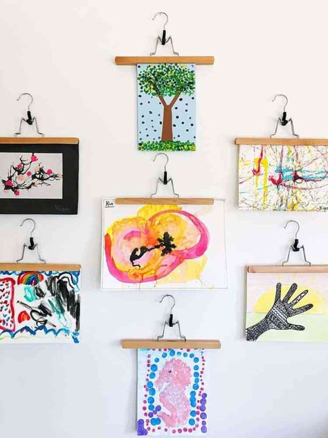 11+ Picture Framing Ideas For Your Gallery Wall Art Display, Displaying Kids Artwork, Kids Art Galleries, Art Display Kids, Kids Artwork, Artwork Display, How To Set Up, Childrens Art, Kids Playroom