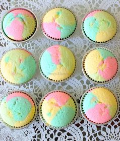 Peng's Kitchen: Marble Rainbow Cupcakes Birthday Cupcakes Ideas, Cake Base Recipe, Marble Cupcakes, Simple Sweets, Chinese New Year Cookies, New Year Cookies, New Years Cookies, Sweet Cupcake, Steamed Cake