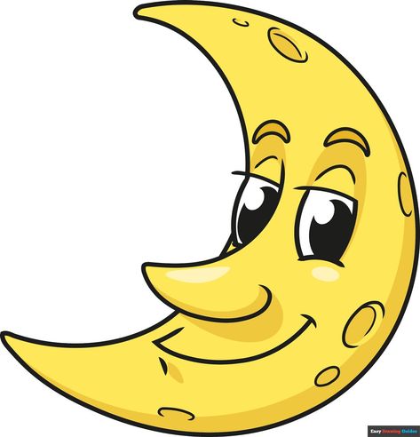 Learn How to Draw a Cartoon Moon: Easy Step-by-Step Drawing Tutorial for Kids and Beginners. See the full tutorial at https://easydrawingguides.com/how-to-draw-a-cartoon-moon/ . Moon For Kids, Rocket Drawing, Cartoon Moon, Science Drawing, Moon Cartoon, Space Drawings, Cartoon Style Drawing, Easy Doodle, Flower Drawing Tutorials