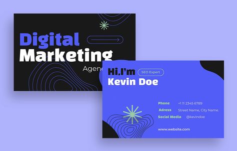 Modern Digital Marketing Agency Business Card Digital Marketing Business Card, Creative Agency Business Card, Pink Floyd Wallpaper, Agency Business Cards, Clever Business Cards, Marketing Business Card, Visiting Card, Digital Marketing Business, Brand Kit