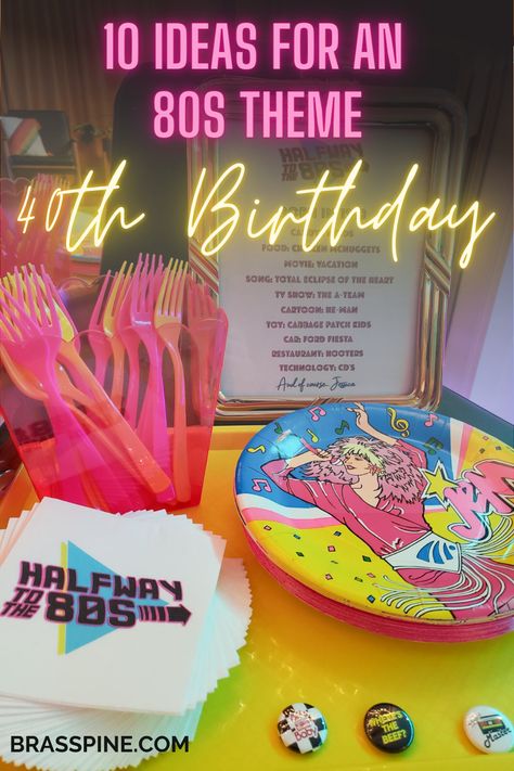 Turning 40? Celebrate this milestone with an epic 80s theme party full of nostalgic nods to the best decade ever. These 10 party ideas will help inspire your best party yet. 80s Slumber Party Ideas, 40th Birthday Ideas For Men 80s Theme, 1984 Birthday Party, 80 Theme Birthday Party Ideas, 80s Theme Party Ideas For Adults, 40th Birthday Ideas For Women 80s Theme, 1985 Birthday Party Ideas, Retro 40th Birthday Party, 40th Birthday Party 80's Theme