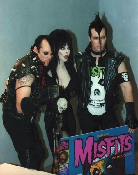 Jerry Only, Elvira and Doyle Doyle Wolfgang Von Frankenstein, Jerry Only, Samhain Danzig, Misfits Band, Danzig Misfits, Line Tattoo Ideas, Glenn Danzig, Cassandra Peterson, Elvira Mistress Of The Dark