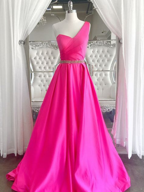 Formal Dresses Pink, Pink Long Prom Dresses, Hot Pink Prom Dresses, Pink Evening Dresses, Robe Fuchsia, Prom Dresses Long Pink, Pink Evening Dress, Floor Length Prom Dresses, Pink Formal Dresses