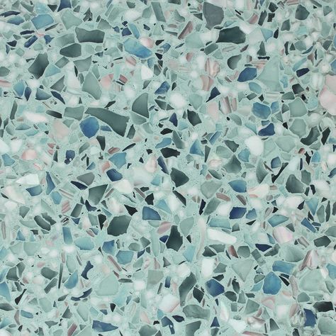 Samples - Venosa Precast Terrazzo Terrazzo Flooring Bathroom, Terrazo Bathroom Floor, Blue Stone Floors, Yellow House Exterior, Terrazzo Floor Tiles, Mother Of Pearl Mirror, Blue Moodboard, Bathroom Vibes, Blue Terrazzo