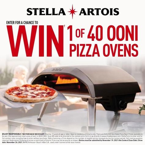 STELLA ARTOIS OONI PIZZA OVEN SWEEPSTAKES WIN† 1 OF 40 PIZZA OVENS here 👉👉 https://www.contestscoop.com/stella-artois-contest/ giveaway 🇨🇦 #Contestcanada #sweepstake #canada #canadiangiveaway #winprizes Ooni Koda 16, Outdoor Gas Pizza Oven, Gas Pizza Oven, Oven Design, Cooking Stone, Four A Pizza, Outdoor Oven, Outdoor Pizza Oven, Perfect Pizza