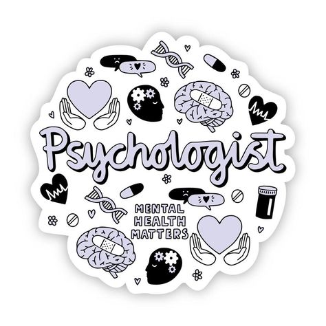 Psychologist Stickers, Future Psychologist Aesthetic, Female Psychologist Aesthetic, Psychology Stickers, Psychology Symbol, Yeti Mugs, Psychology Wallpaper, Dream Psychology, Art Psychology