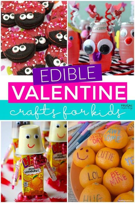 Preschool, Elementary Classroom Ideas and Valentine parties, we have the best No-Bake Edible Valentine's Day Crafts (that incorporate food!) These Valentine's Day recipes are perfect for little hands and older hands alike! #FrugalCouponLiving #nobake #valentinesday #valentine #foodcrafts #recipesforkids #kidsrecipes #valentinesdayrecipes #valentinesdayparty #valentinesdaycrafts #preschoolcrafts #craftsforkids #valentinesdayclassparty #classroomparty #classparty #preschoolparty Healthy Valentines Treats, Valentines Party Food, Healthy Valentines, Valentines Snacks, Toddler Valentines, Edible Crafts, Valentines Day Food, Preschool Valentines, Valentine Crafts For Kids