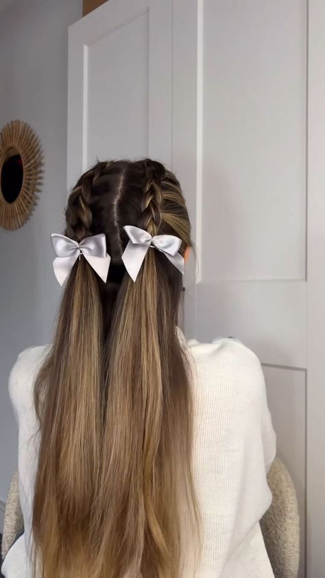 BraidAndRibbon HairStyleInspo ChicBraids RibbonAdornedHair ElegantTresses BraidLove RibbonCharm HairstyleGoals TrendyStrands Credittaliamaizels Instagram Hair Style Korea, Bow Hairstyle, Trendy Hairstyle, Ribbon Hairstyle, Hair Tutorials Easy, Peinados Fáciles Para Cabello Corto, Hair Up Styles, Hairdo For Long Hair, Hair Stylist Life