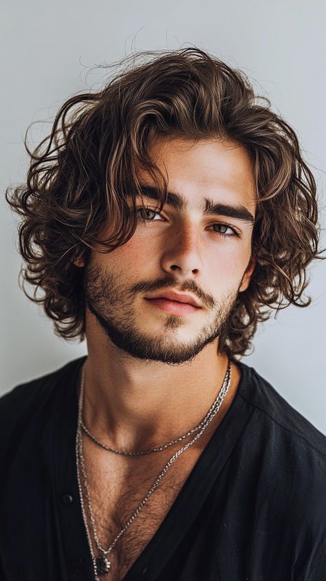 👑 curly hairstyles for guys: Sophisticated Male Long Curly Hairstyles Look Mid Curly Hair Men, Men’s Hairstyles Medium To Long, Hair Styles For Long Hair Men, Curly Hairstyles Male, Curly Hairstyles For Guys, Box Braids Long, Bob Short Hairstyles, Very Fine Hair, Man With Curly Hair