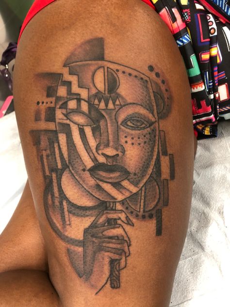 Afro Tattoo, Angels Tattoo, Black People Tattoos, Dark Skin Tattoo, African Tattoo, Women Tattoos, Shape Tattoo, Tattoo Skin, Black Girls With Tattoos