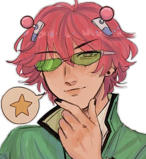 Kusuo Saiki Icon, Saiki Art, Saiki Icon, Pink Hair Guy, Kusuo Saiki, Coffee Jelly, Saiki K, Saiki Kusuo, Anime Christmas