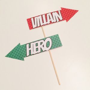 Heroes And Villains Party Decorations, Villain Party Decorations, Heroes Vs Villains Party, Tok Exhibition, Villan Party, Villians Party, Villain Quiz, Hero Vs Villain, Heroes Vs Villains