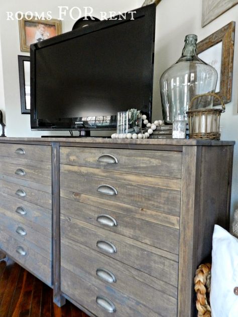 raw wood -> walnut stain -> weathered gray stain -> wipe while wet Grey Wash Wood, Printers Cabinet, Weathered Gray Stain, Printer Cabinet, Weathered Grey Stain, Gray Stain, Wood Mantel, Cabinet Tv, Weathered Furniture