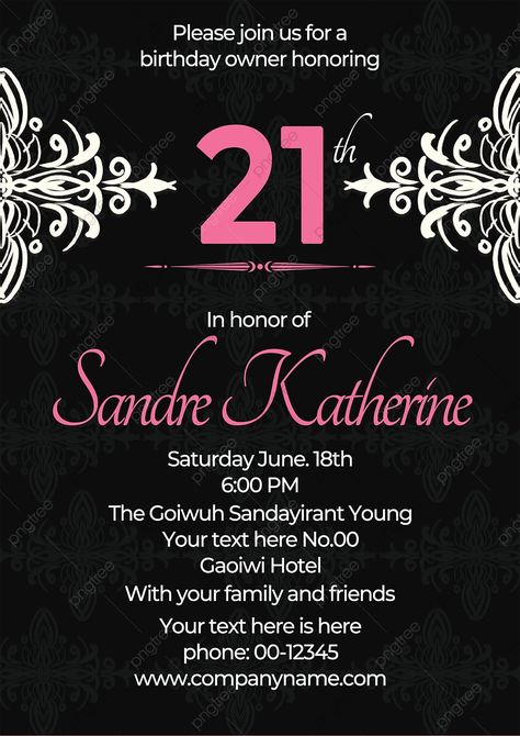 21 Birthday Invitations Template, 21 Birthday Invitations, Brown Invitation, Christmas Party Fashion, Crown Baby Shower, 21st Birthday Party, Invitations Template, 21 Birthday, Pink Baby Shower Invitations