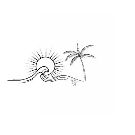 Tattoo Mar Ocean, Sun And Ocean Tattoo, Skin Tear Tattoo, Beach Inspired Tattoos, Small Beach Tattoos, Sunset Tattoo, Small Tattoos For Women, Seashell Tattoos, Country Tattoos