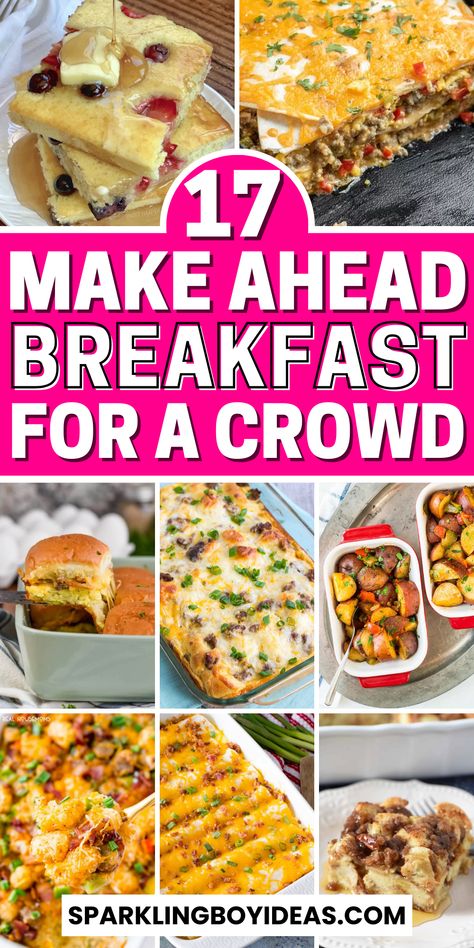 Whip up a breakfast for a crowd with our easy breakfast ideas that everyone will love! From savory breakfast casseroles to sweet brunch recipes for large groups, we've got you covered. Try our make-ahead breakfast recipes to save time or explore our breakfast party menu ideas for stress-free mornings. Perfect for holiday gatherings or big family breakfasts, our breakfast ideas are sure to please. Discover quick large group breakfasts and breakfast potluck favorites that are both quick and easy. Cheap Breakfast For A Crowd, Obx Food, Sweet Brunch Recipes, Breakfast Ideas For A Crowd, Brunch Ideas For A Crowd, Breakfast Potluck, Easy Make Ahead Breakfast, Cheap Breakfast, Sweet Brunch