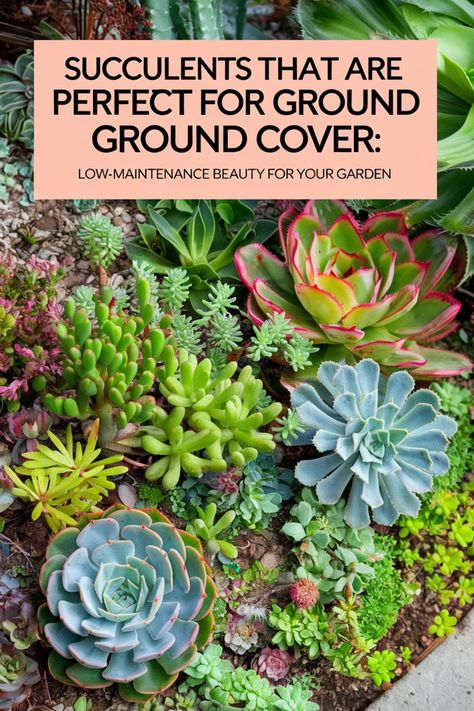 A practical guide featuring various ground cover succulents, illustrating their beauty and ease of care in gardening. Desert Ground Cover, Succulents Ideas, Delosperma Cooperi, Plant Succulents, Ice Plant, Types Of Succulents, Low Maintenance Landscaping, Small White Flowers, Low Maintenance Garden