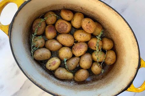 Ina Garten’s Herby Dutch Oven Potatoes. Ina Garden Dutch Oven Potatoes, Ina Gartens Dutch Oven Potatoes, Ina Garten Dutch Oven Potatoes, Dutch Oven Roasted Potatoes, Ina Garden Potatoes, Dutch Oven Potatoes In The Oven, Ina Garten Roasted Potatoes, Ina Garten Roasted Vegetables, Dutch Oven Potatoes