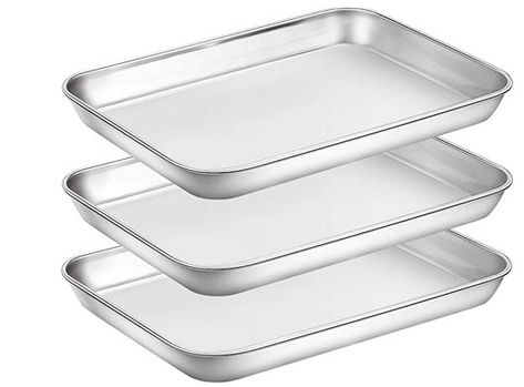 Baking Pans Set, Cookie Sheets, Aluminum Pans, Stainless Steel Pans, How To Clean Mirrors, Bakeware Set, Baking Set, Baking Pan, Clean Dishwasher