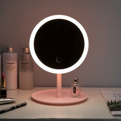 #!#   Portable Desktop Makeup Mirror with Light LED Dorm... Small Vanity Mirror, Face Mirror, Backlit Mirror, Beauty Mirror, Small Vanity, Led Makeup Mirror, Girls Rooms, Magnifying Mirror, Makeup Mirror With Lights