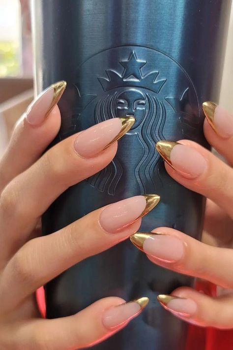 35 Cute & Trendy Gold French Tip Nails Ideas for 2024