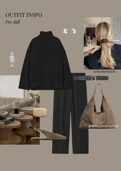 Suede Accessories, Capsule Wardrobe Work, Stylish Work Outfits, Cashmere Turtleneck, Mode Inspo, Autumn Outfit, Outfit Inspo Fall, Lookbook Outfits, Winter Fashion Outfits