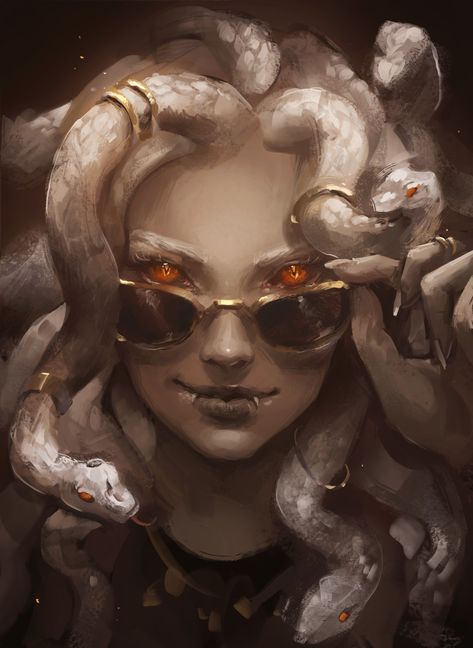 Gorgon Art, Medusa Gorgon, Medusa Art, Mythology Art, Modern Fantasy, Arte Fantasy, Urban Fantasy, Character Portraits, Creature Art