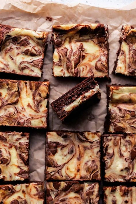 Cream Cheese Brownies (Cheesecake Brownies) - Creme De La Crumb Brownie Cheesecake Bars Boxed, Cream Cheese Brownies From Box Recipes, Cheesecake Brownies From Box Recipes, Brownie With Cream Cheese, Cheese Cake Brownies, Brownie Cheesecake Bars, Cream Cheese Swirl Brownies, Brownies With Cream Cheese, Brownies Cheesecake