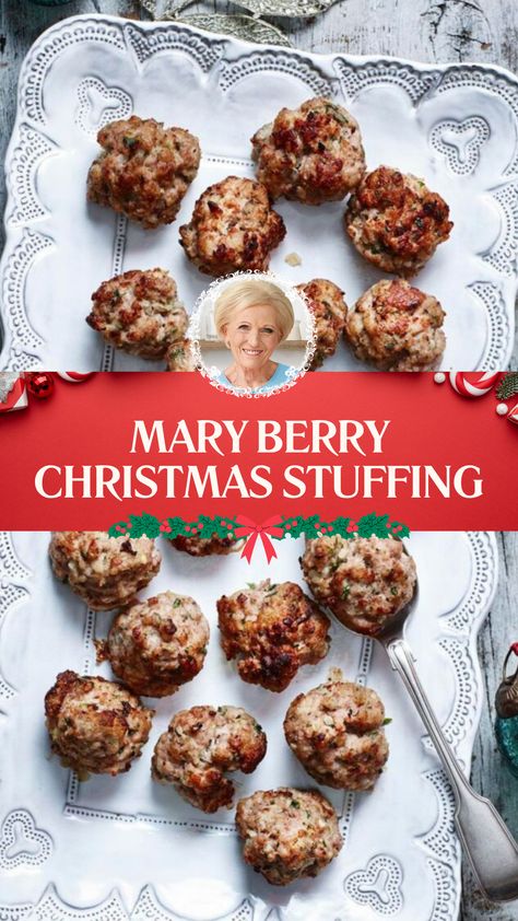 Mary Berry Christmas Stuffing Christmas Stuffing Recipe, Sausage Meat Stuffing, Mary Berry Christmas, Christmas Pork, Traditional Stuffing Recipe, Classic Stuffing Recipe, Christmas Stuffing, Traditional Stuffing, Sausage Meat