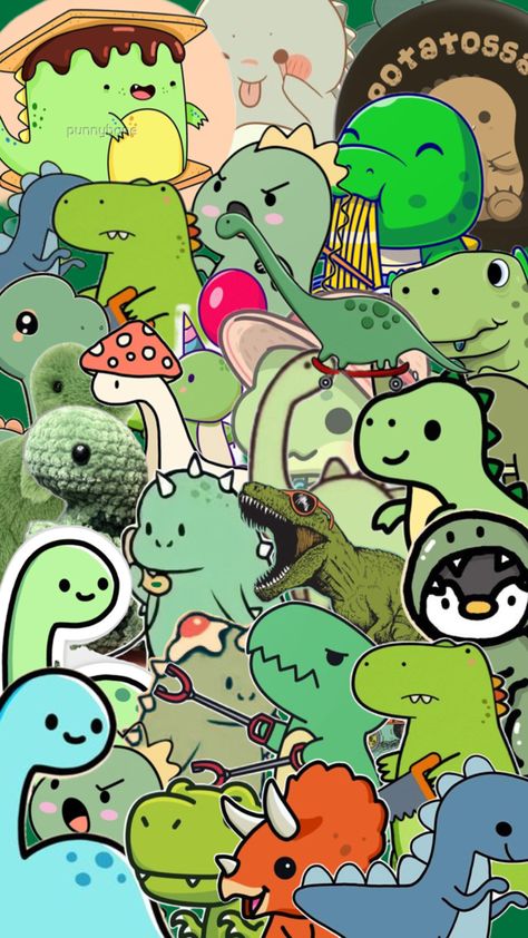 Dinasour Wallpapers Aesthetic, Iphone Wallpaper Preppy, Dinosaur Wallpaper, Dinosaur Illustration, Cute Little Tattoos, Dinosaur Background, Cute Doodles Drawings, Cute Doodle Art, Iphone Wallpaper Vintage