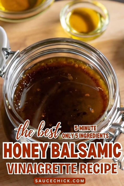 Honey Balsamic Vinaigrette Recipe Honey Balsamic Vinaigrette Dressing, Honey Soy Dressing, Sweet Balsamic Vinaigrette, Homemade Balsamic Vinegar, Honey Salad Dressing, Balsamic Vinegarette, Honey Balsamic Dressing, Honey Balsamic Vinaigrette, Balsamic Vinegar Dressing