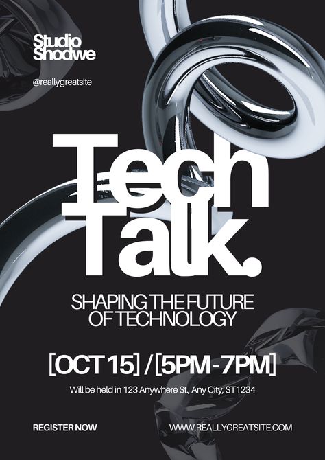 Tech Elements Design, Talk Event Poster, Tech Event Invitation, Corporate Event Poster Design, Event Advertisement Poster, Tech Event Poster Design, Live Performance Poster, Event Flyer Design Inspiration, Cool Event Posters