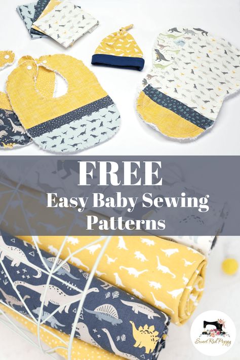 Easy Baby Sewing Patterns, Burp Cloth Tutorial, Bib Tutorial, Sew Baby, Baby Hat Patterns, Sew Ins, Beginner Sewing Projects Easy, Baby Sewing Patterns, Baby Burp Cloths