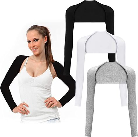 cotton shrugs in the winter are essential! Ballet Shrug, Shoulder Shrug, Hijab Accessories, Uv Protection Clothing, Long Sleeve Shrug, Arm Sleeves, Play Tennis, Arm Sleeve, Good Stretches