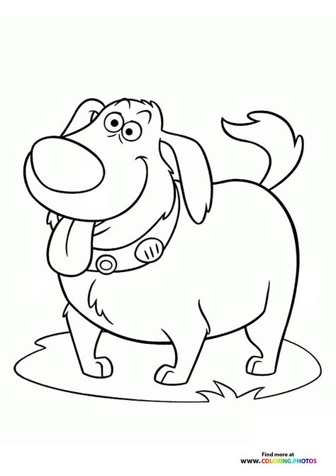 Doug From Up, Dog Letters, Up Coloring Pages, Up The Movie, Disney Drawing, Disney Up, Cartoon Coloring Pages, Disney Coloring Pages, Simple Prints