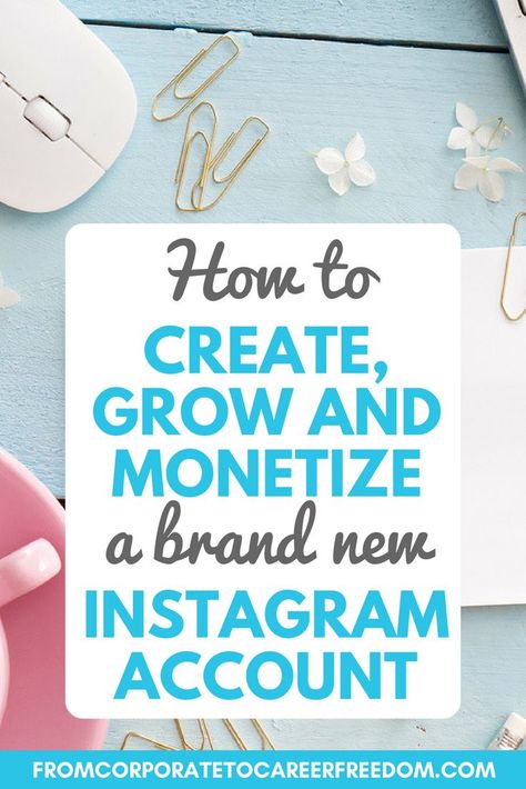 How to Create, Grow, and Monetize a Brand New Instagram Account // From Corporate To Career Freedom -- #socialmedia #instagrammarketing #makemoneyonline Facebook Tips, Creating Wealth, Instagram Marketing Tips, Google Plus, Instagram Strategy, Business Promotion, Facebook Ads, Facebook Ad, Instagram Business